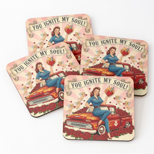 Item preview, You Ignite My Soul: Retro Pickup Truck Starlet Valentine designed and sold by Art's Diner.