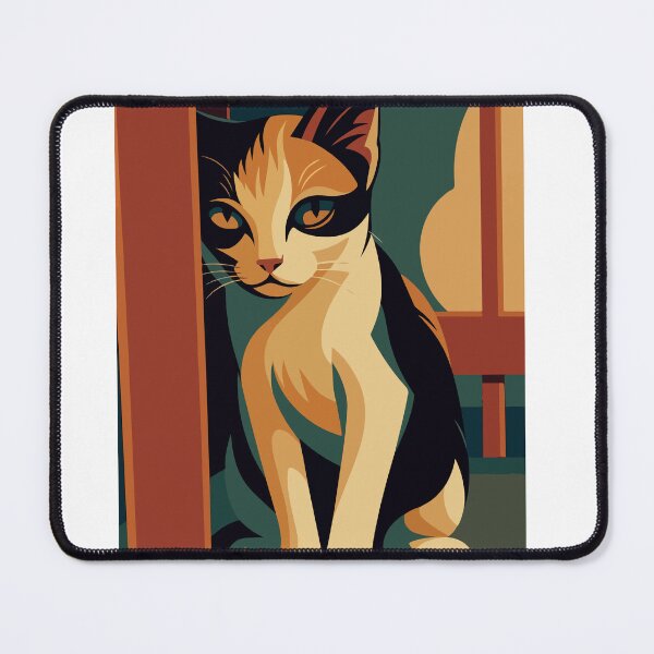 Item preview, Geometric nice Tricolor Cat Behind Wooden Bars – Modern Art designed and sold by darekkocurek.