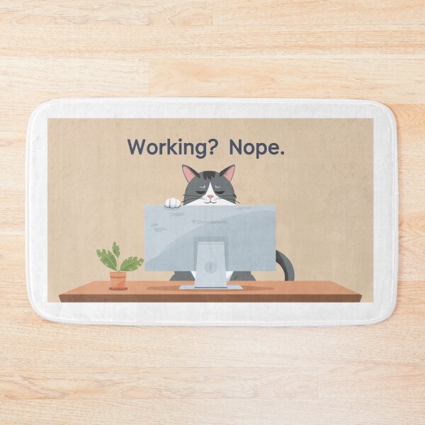 Item preview, Working? Nope. Cat in home office fashion designed and sold by InkoraStudios.