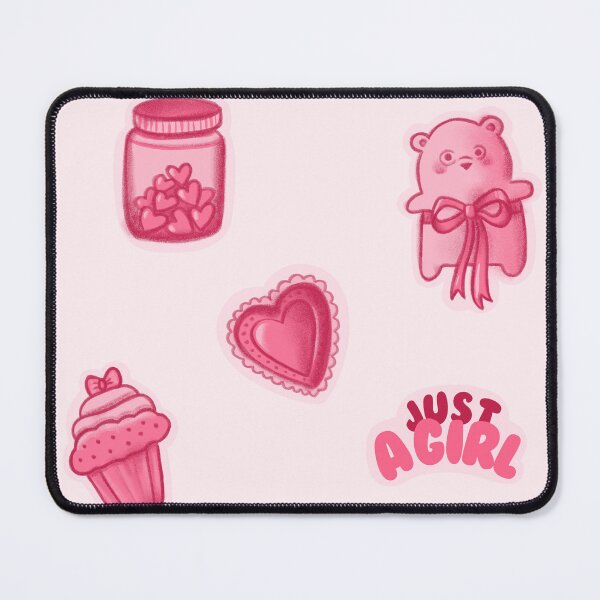 Item preview, Just A Girl Aesthetic Sticker Set - Soft Girl Pink Kawaii Art designed and sold by Tattyarts.