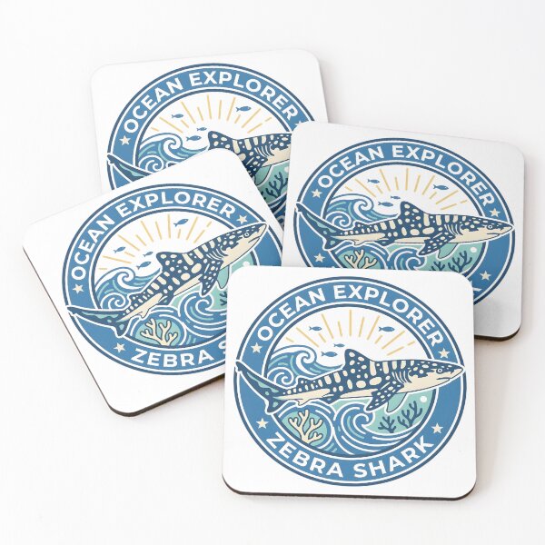 Item preview, Zebra Shark Ocean Badge – Coastal Marine Emblem Art designed and sold by KivaroArt.