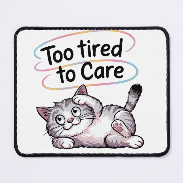 Item preview, Cute Cartoon Tabby Kitten Too Tired to Care Vector Illustration designed and sold by DiNata.
