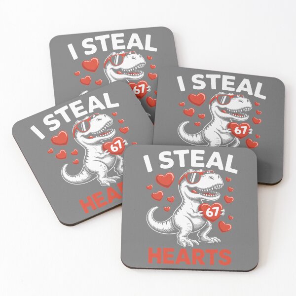 Item preview, I Steal 67 Hearts Valentine’s Day 67 Meme 6 7 T-Rex Boy designed and sold by KristineLi.