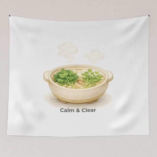 Item preview, Calm & Clear – Shungiku & Seri Hot Pot  Saishoku-Kenbi – Nabe Wellness #05 designed and sold by Yohei-Studio.
