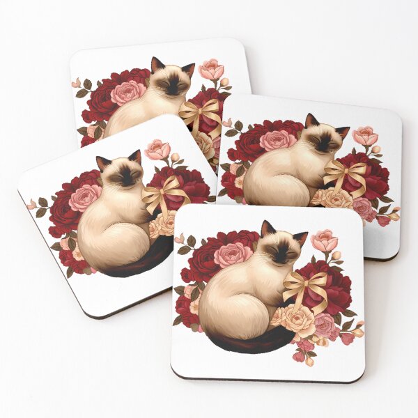 Item preview, Floral Serenity: Curled Siamese Cat in Bloom designed and sold by meesub.