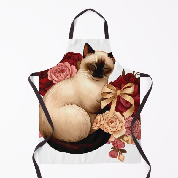 Item preview, Floral Serenity: Curled Siamese Cat in Bloom designed and sold by meesub.