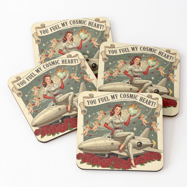 Item preview, You Fuel My Cosmic Heart: Retro Sci-Fi Rocket Valentine designed and sold by Art's Diner.