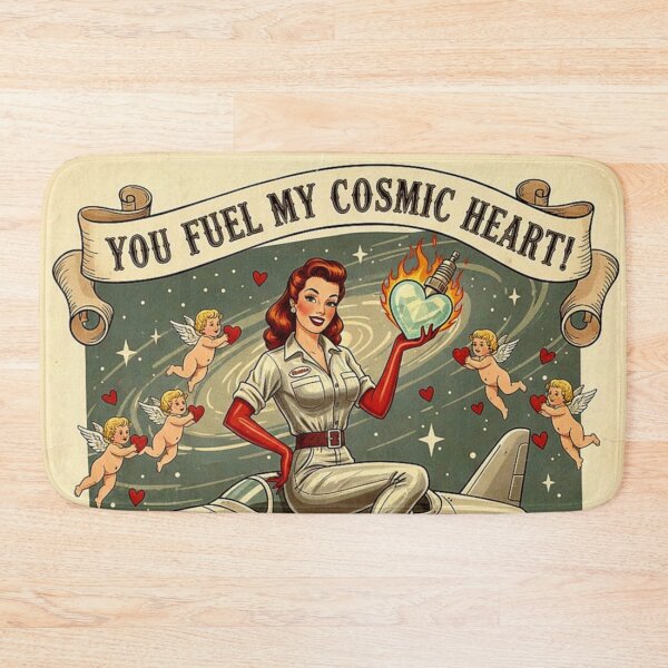 Item preview, You Fuel My Cosmic Heart: Retro Sci-Fi Rocket Valentine designed and sold by Art's Diner.