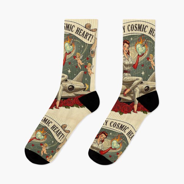 Item preview, You Fuel My Cosmic Heart: Retro Sci-Fi Rocket Valentine designed and sold by Art's Diner.