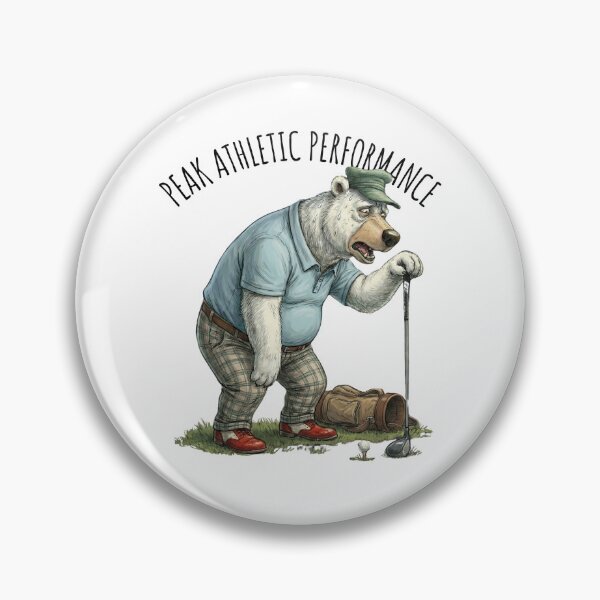 Item preview, Exhausted Bear Golfer Cartoon Golf Humor Art designed and sold by MTJ-Mushrooms.