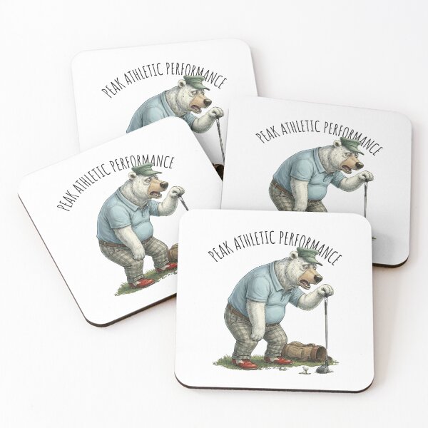Item preview, Exhausted Bear Golfer Cartoon Golf Humor Art designed and sold by MTJ-Mushrooms.
