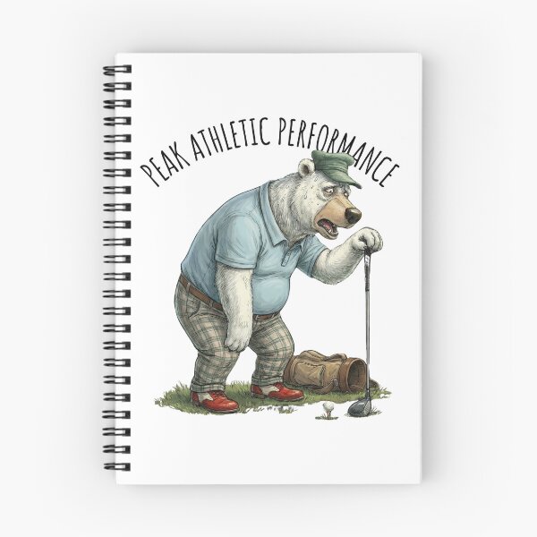 Item preview, Exhausted Bear Golfer Cartoon Golf Humor Art designed and sold by MTJ-Mushrooms.