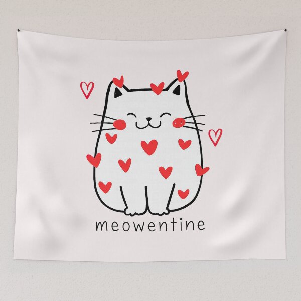 Item preview, Meowentine Cute Cat Valentines Day Men Women Cat Dad Cat mom designed and sold by ArleneRowe.
