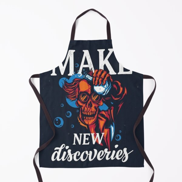 Item preview, Tailored for your skull artwork featuring a skeletal hand holding a bubbling beaker with "Make New Discoveries designed and sold by TheArtistHub7.