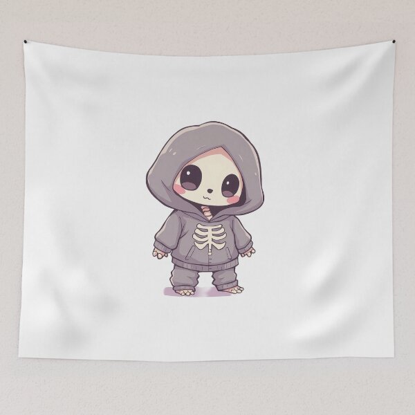 Item preview, Cute Skeleton Kid in Hoodie – Spooky Cute Light Illustration designed and sold by santi-ia.
