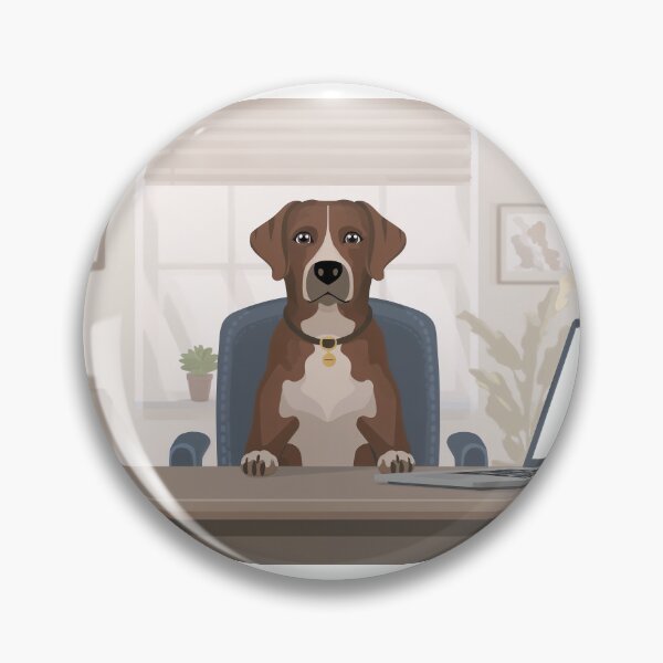 Item preview, Serious Business, Dog in the Home Office designed and sold by InkoraStudios.