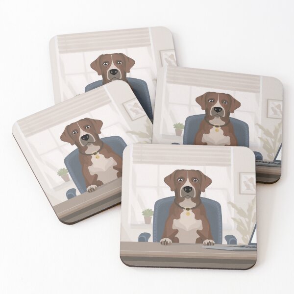 Item preview, Serious Business, Dog in the Home Office designed and sold by InkoraStudios.