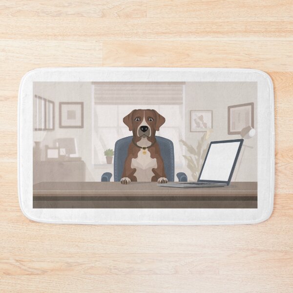 Item preview, Serious Business, Dog in the Home Office designed and sold by InkoraStudios.