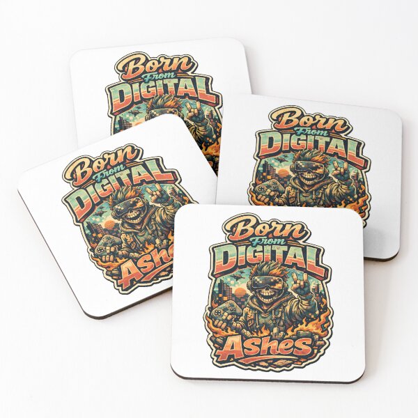 Item preview, Born From Digital Ashes Funny Gamer Humor Retro Aesthetic - Cyberpunk Skeleton Phoenix Rising Art - Vintage 90s Glitch Core Graphic - Dystopian Cityscape Fire Design for Hardcore Geeks & Gamers designed and sold by Vivaan Studio.