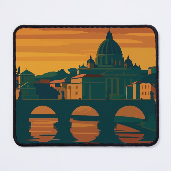 Item preview, Italy - Rome at Sunset – St. Peter’s Basilica Cityscape Illustration designed and sold by darekkocurek.