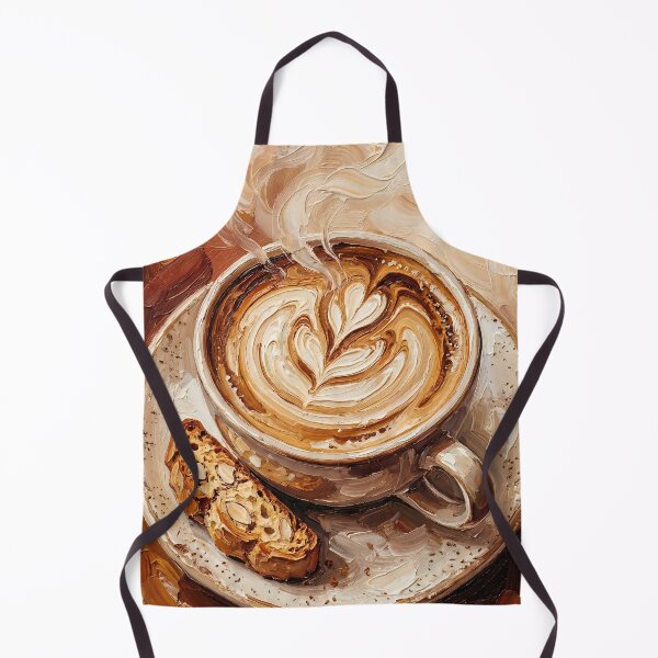Item preview, Cozy Cappuccino & Biscotti - Impasto Oil Painting Art The Ultimate Aesthetic Gift for Coffee Lovers & Cafe Enthusiasts designed and sold by LoliDesignShop.