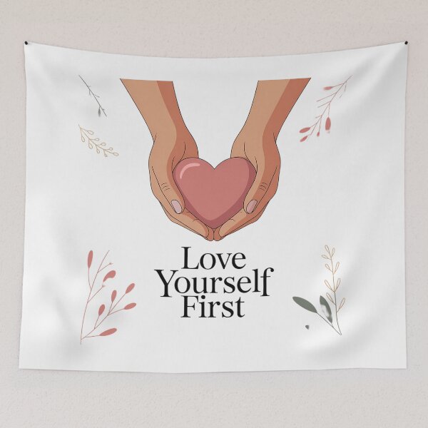 Item preview,  Love Yourself First Self Love Valentine Typography Mental Health Positive Shirt designed and sold by GiftsForge.