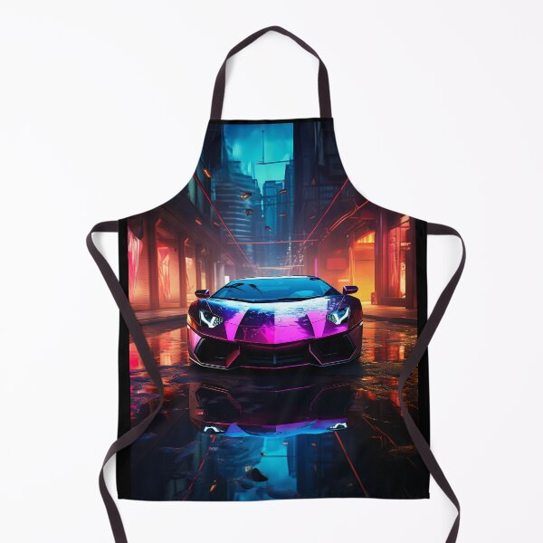 Item preview, Futuristic Neon Supercar Dominating Cyberpunk City Street Night designed and sold by RevUpDesign.