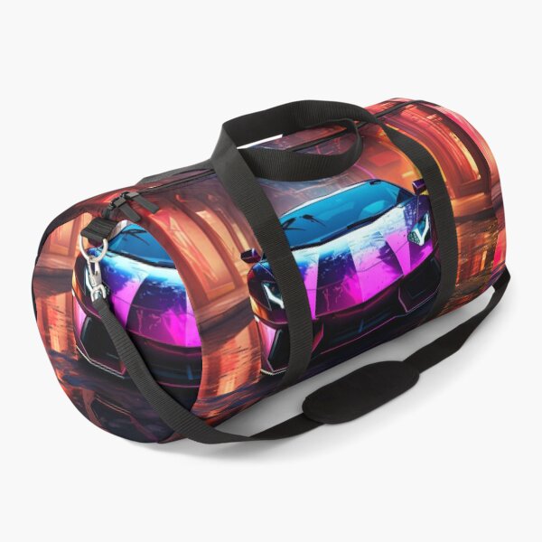 Item preview, Futuristic Neon Supercar Dominating Cyberpunk City Street Night designed and sold by RevUpDesign.