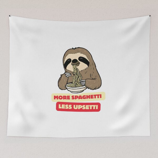 Item preview, More Spaghetti Less Upsetti – Cute Food Mood Design designed and sold by PigmalionArt.