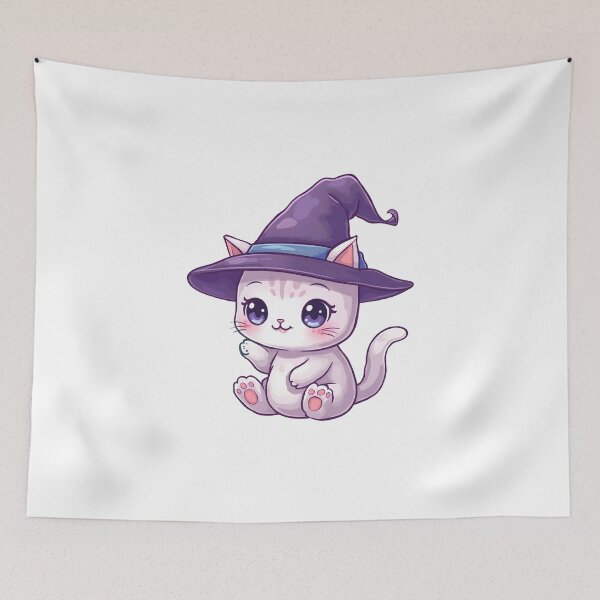Item preview, Cute Witch Cat – Spooky Cute Light Illustration designed and sold by santi-ia.