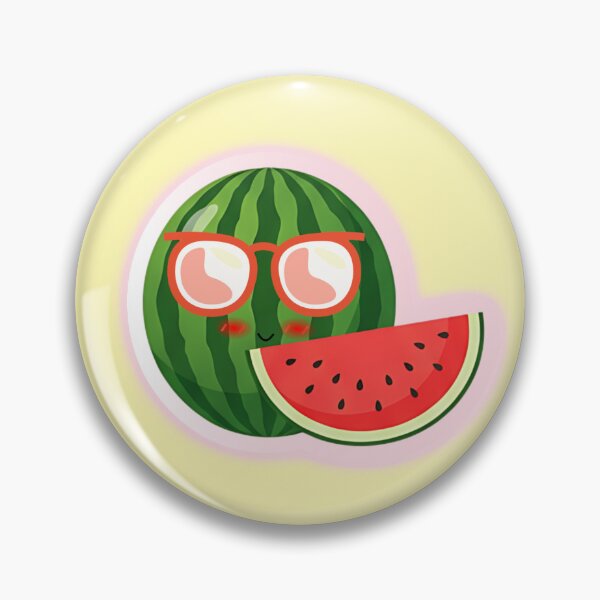 Item preview, Cute Kawaii Watermelon Art – Funny Cartoon Summer Fruit Illustration designed and sold by steekeets.