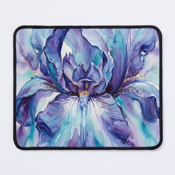 Item preview, Ethereal Blue Iris - Contemporary Mixed Media Floral Art A Unique Artistic Gift for Flower Lovers & Modern Home Decor designed and sold by LoliDesignShop.