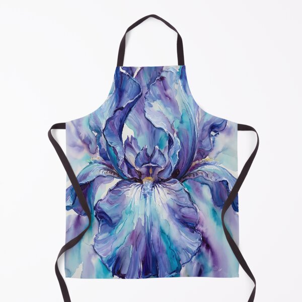 Item preview, Ethereal Blue Iris - Contemporary Mixed Media Floral Art A Unique Artistic Gift for Flower Lovers & Modern Home Decor designed and sold by LoliDesignShop.