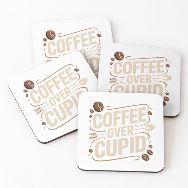 Item preview, Coffee Over Cupid Funny Anti Valentine Typography Caffeine Lover Humor Shirt designed and sold by GiftsForge.