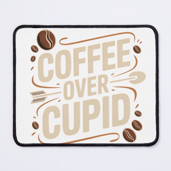 Item preview, Coffee Over Cupid Funny Anti Valentine Typography Caffeine Lover Humor Shirt designed and sold by GiftsForge.