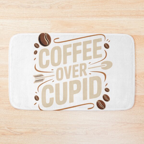 Item preview, Coffee Over Cupid Funny Anti Valentine Typography Caffeine Lover Humor Shirt designed and sold by GiftsForge.