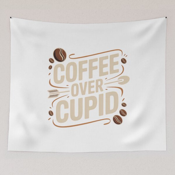 Item preview, Coffee Over Cupid Funny Anti Valentine Typography Caffeine Lover Humor Shirt designed and sold by GiftsForge.
