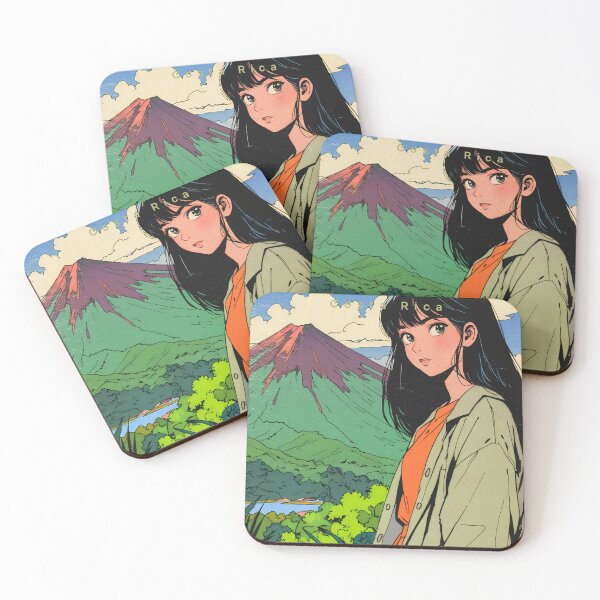 Item preview, 80s Retro Anime Girl at Arenal Volcano designed and sold by JacksoonLester.