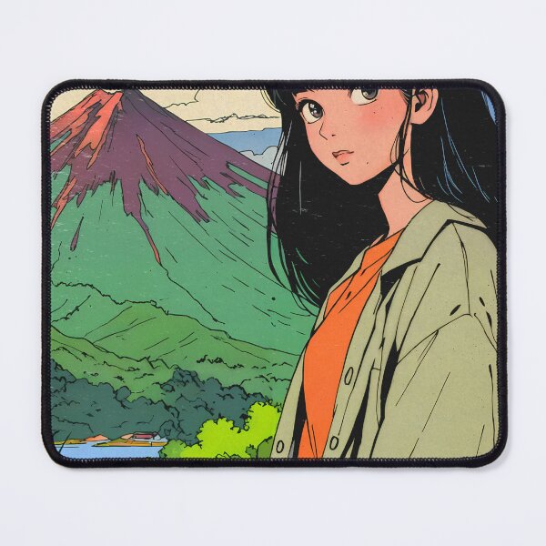 Item preview, 80s Retro Anime Girl at Arenal Volcano designed and sold by JacksoonLester.