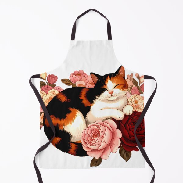 Item preview, Golden Whiskers: Calico Cat in Rose Reverie designed and sold by meesub.