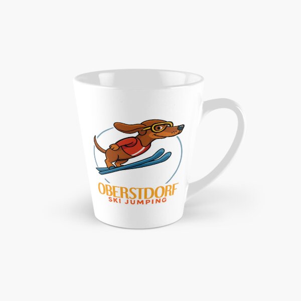 Item preview, Flying Low but Aiming High – Dachshund Ski Jumping Oberstdorf designed and sold by CARPIO Creations.