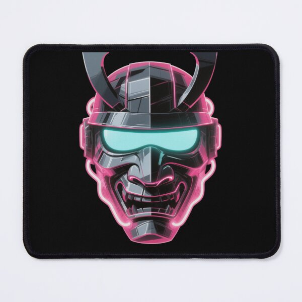 Item preview, Cyber Oni Mask Neon Pink Japanese Demon designed and sold by Dariusz.K.