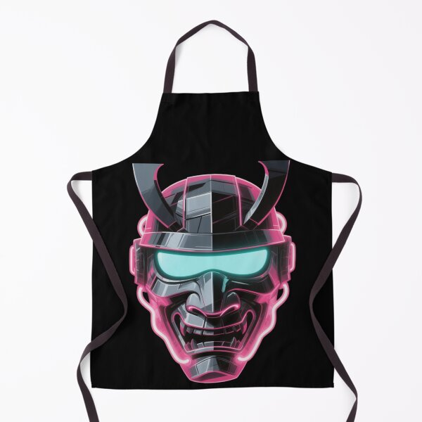Item preview, Cyber Oni Mask Neon Pink Japanese Demon designed and sold by Dariusz.K.