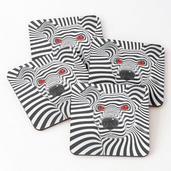 Item preview, Hypnotic Dog Face Optical Illusion Psychedelic Art designed and sold by Amanda's Factory.