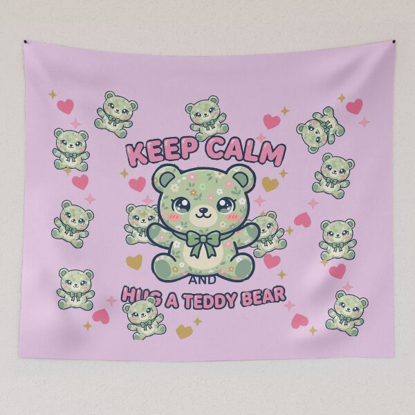 Item preview, Keep calm and hug a teddy bear designed and sold by Faerieglen.