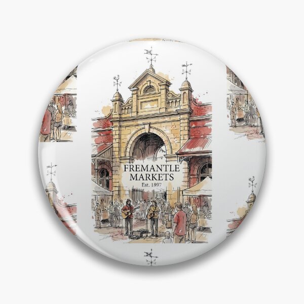 Item preview, Fremantle Markets Est. 1897 - Historic Architecture Watercolor Art designed and sold by Digital Dreams Arts.