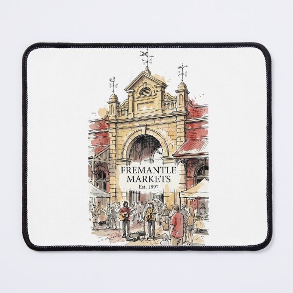 Item preview, Fremantle Markets Est. 1897 - Historic Architecture Watercolor Art designed and sold by Digital Dreams Arts.