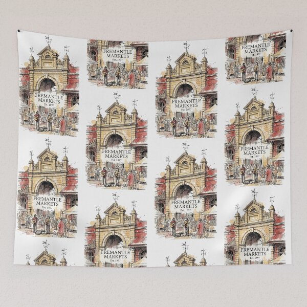 Item preview, Fremantle Markets Est. 1897 - Historic Architecture Watercolor Art designed and sold by Digital Dreams Arts.