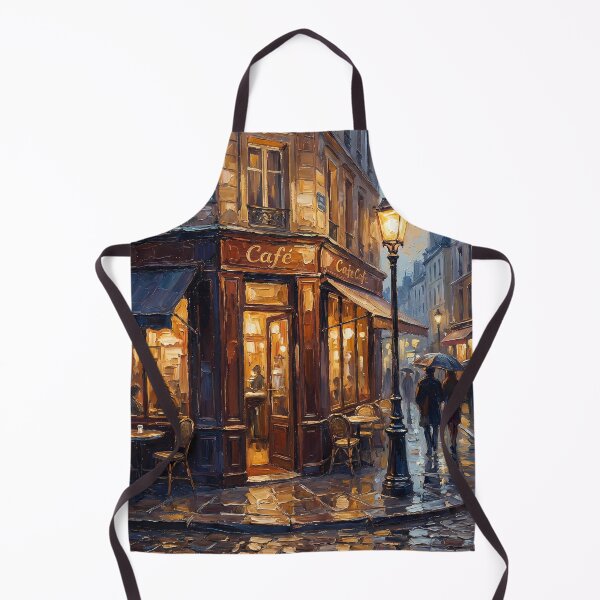 Item preview, Evening Rain Cafe - European Cobblestone Impasto Art A Nostalgic & Romantic Gift for Travelers, Dreamers, and Art Lovers designed and sold by LoliDesignShop.