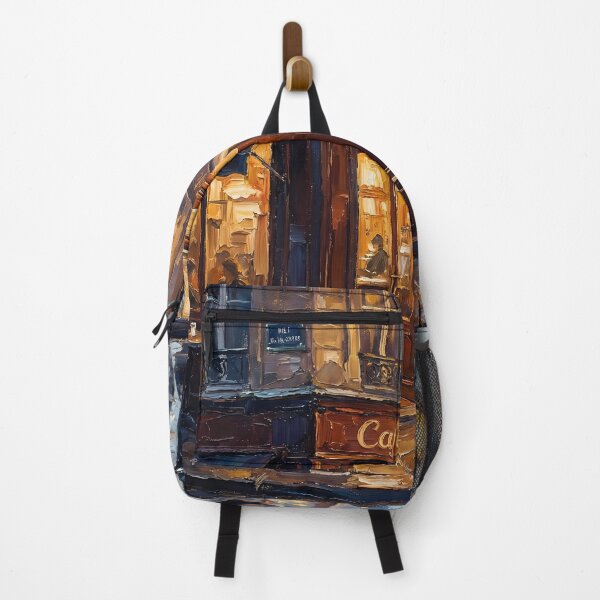 Item preview, Evening Rain Cafe - European Cobblestone Impasto Art A Nostalgic & Romantic Gift for Travelers, Dreamers, and Art Lovers designed and sold by LoliDesignShop.
